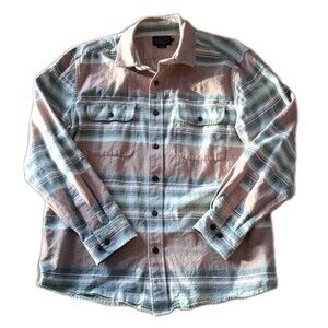 Pendleton Board Shirt Short Sleeve Camp Collar Striped Strips Cotton Men’s L